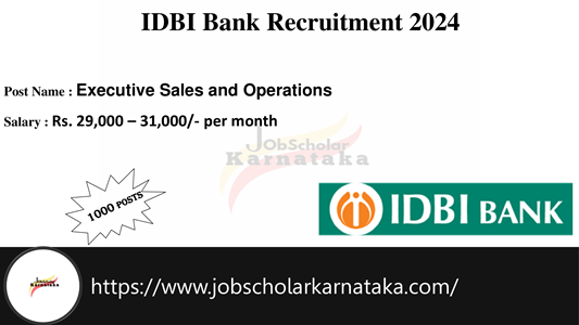 IDBI Bank Recruitment 2024