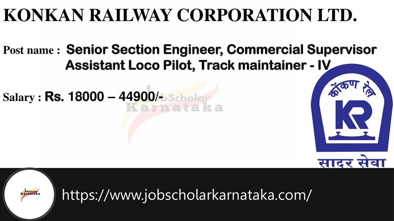 Konkan Railway Corporation Ltd. Recruitment 2024 (KRCL)