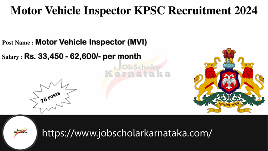 Motor Vehicle Inspector KPSC Recruitment 2024